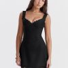 Doily Strap Cupped V-neck Mini Dress Doily Strap Cupped V-neck Mini Dress