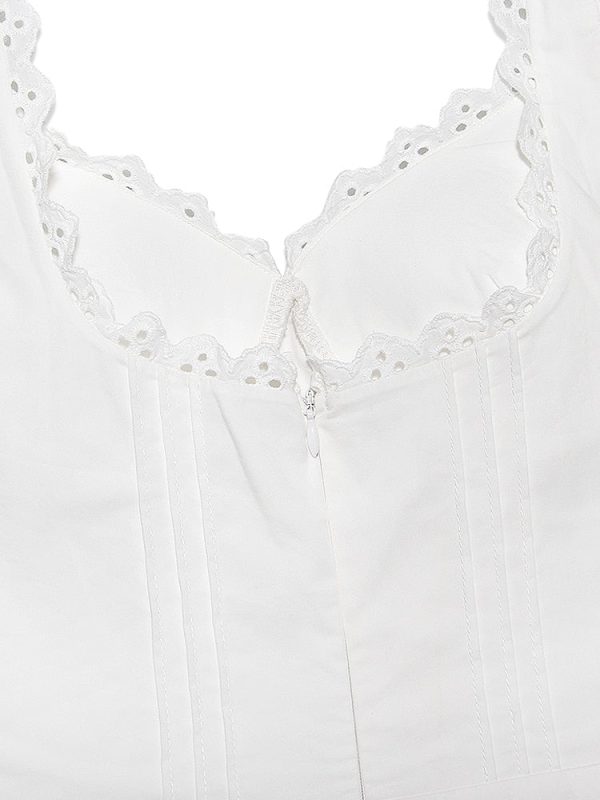 Doily Strap Cupped V-neck Mini Dress Doily Strap Cupped V-neck Mini Dress