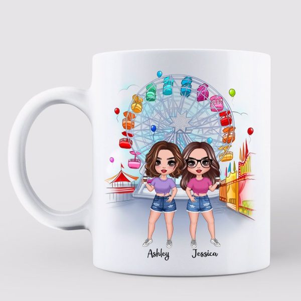 Doll Besties Best Friends In The Amusement Park Personalized Mug