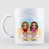 Doll Besties Best Friends Sitting On The Beach Personalized Mug Doll Besties Best Friends Sitting On The Beach Personalized Mug