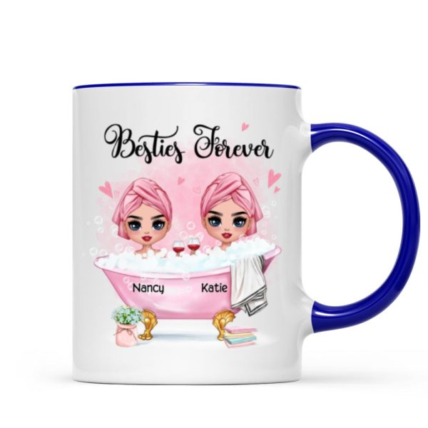Doll Besties Sisters In The Bathtub Personalized Mug