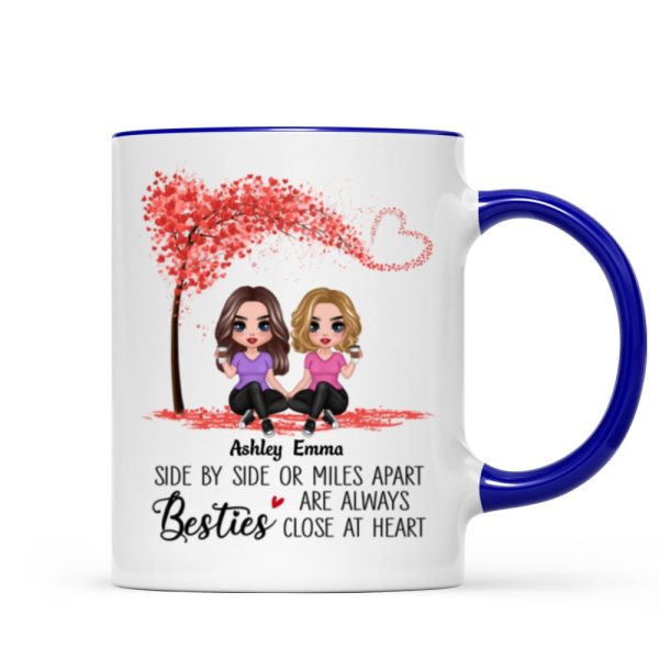 Doll Besties Sisters Sitting Miles Apart Close At Heart Personalized Mug