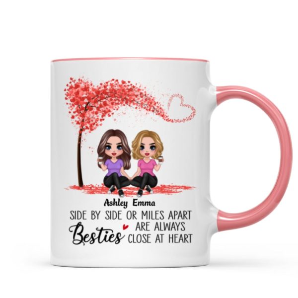 Doll Besties Sisters Sitting Miles Apart Close At Heart Personalized Mug