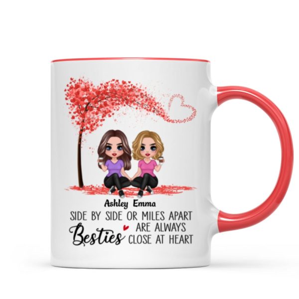 Doll Besties Sisters Sitting Miles Apart Close At Heart Personalized Mug