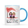 Doll Besties Sisters Sitting Miles Apart Close At Heart Personalized Mug