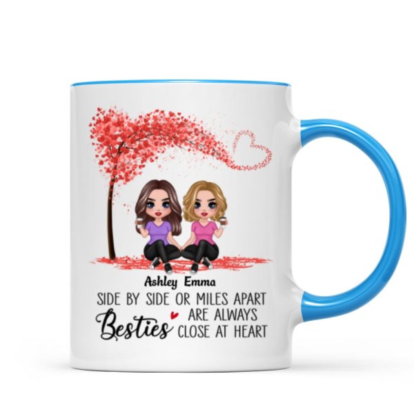 Doll Besties Sisters Sitting Miles Apart Close At Heart Personalized Mug