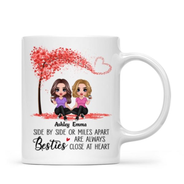 Doll Besties Sisters Sitting Miles Apart Close At Heart Personalized Mug