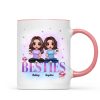 Doll Besties Sitting On Word Gift For Best Friends Personalized Mug