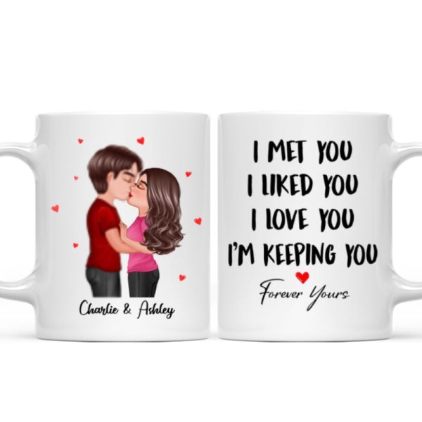 Doll Couple Kissing I Met You I Liked You I Love You Gift For Him For Her Personalized Mug Doll Couple Kissing I Met You I Liked You I Love You Gift For Him For Her Personalized Mug
