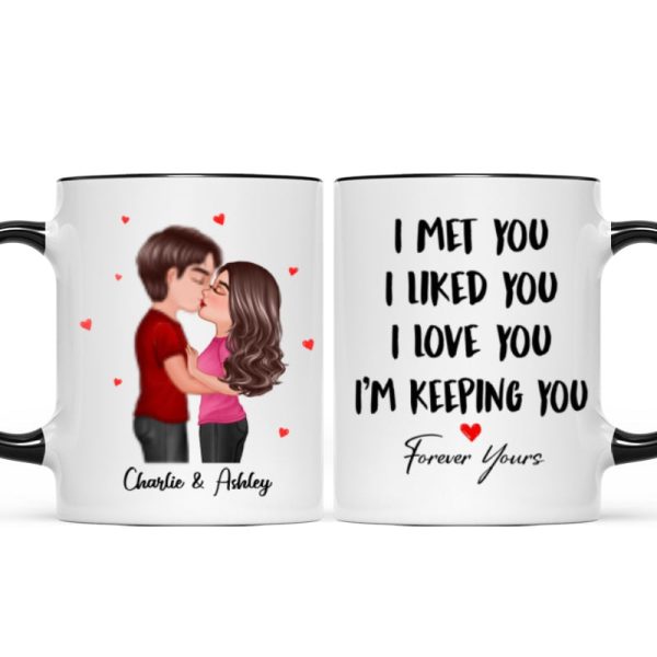 Doll Couple Kissing I Met You I Liked You I Love You Gift For Him For Her Personalized Mug Doll Couple Kissing I Met You I Liked You I Love You Gift For Him For Her Personalized Mug