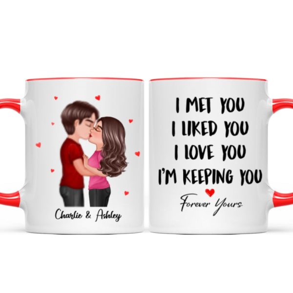 Doll Couple Kissing I Met You I Liked You I Love You Gift For Him For Her Personalized Mug Doll Couple Kissing I Met You I Liked You I Love You Gift For Him For Her Personalized Mug