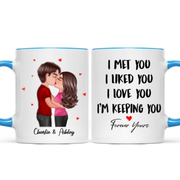 Doll Couple Kissing I Met You I Liked You I Love You Gift For Him For Her Personalized Mug Doll Couple Kissing I Met You I Liked You I Love You Gift For Him For Her Personalized Mug