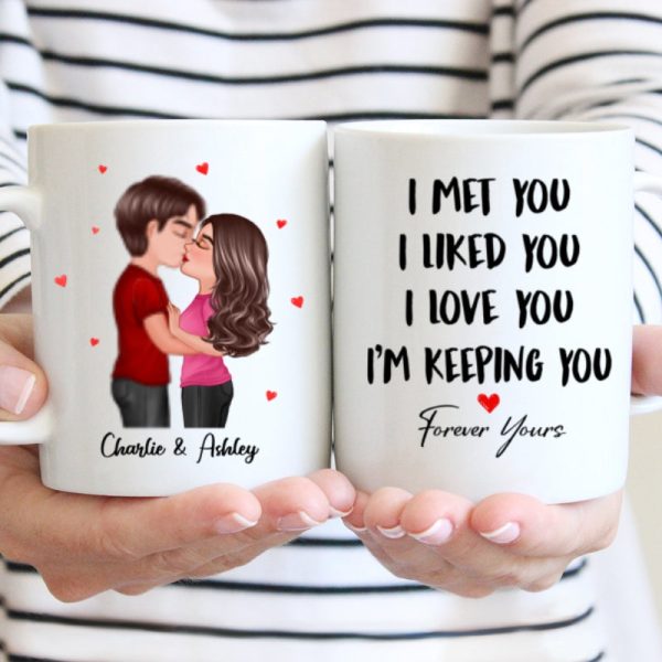 Doll Couple Kissing I Met You I Liked You I Love You Gift For Him For Her Personalized Mug Doll Couple Kissing I Met You I Liked You I Love You Gift For Him For Her Personalized Mug
