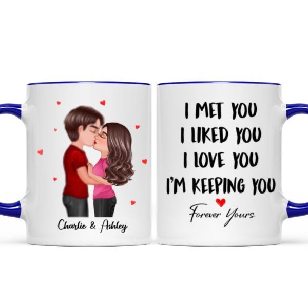 Doll Couple Kissing I Met You I Liked You I Love You Gift For Him For Her Personalized Mug Doll Couple Kissing I Met You I Liked You I Love You Gift For Him For Her Personalized Mug
