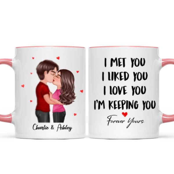 Doll Couple Kissing I Met You I Liked You I Love You Gift For Him For Her Personalized Mug Doll Couple Kissing I Met You I Liked You I Love You Gift For Him For Her Personalized Mug