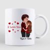 Doll Couple Kissing Red Hearts Gift For Him For Her Personalized Mug