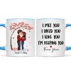 Doll Couple Kissing Under Red Tree Gift For Him For Her Personalized Mug Doll Couple Kissing Under Red Tree Gift For Him For Her Personalized Mug