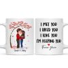 Doll Couple Kissing Under Red Tree Gift For Him For Her Personalized Mug Doll Couple Kissing Under Red Tree Gift For Him For Her Personalized Mug