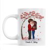 Doll Couple Kissing Under Red Tree Gift For Him For Her Personalized Mug Doll Couple Kissing Under Red Tree Gift For Him For Her Personalized Mug