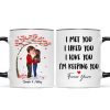 Doll Couple Kissing Under Red Tree Gift For Him For Her Personalized Mug Doll Couple Kissing Under Red Tree Gift For Him For Her Personalized Mug