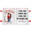 Doll Couple Kissing Under Red Tree Gift For Him For Her Personalized Mug Doll Couple Kissing Under Red Tree Gift For Him For Her Personalized Mug