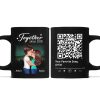 Doll Couple Kissing Under Star Night QR Code Calendar Personalized Black Mug Doll Couple Kissing Under Star Night QR Code Calendar Personalized Black Mug