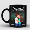 Doll Couple Kissing Under Star Night QR Code Calendar Personalized Black Mug Doll Couple Kissing Under Star Night QR Code Calendar Personalized Black Mug