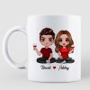 Doll Couple Sitting Anniversary Date Calendar Personalized Mug - Gift For Couple - Gift For Him - Gift For Her Doll Couple Sitting Anniversary Date Calendar Personalized Mug - Gift For Couple - Gift For Him - Gift For Her