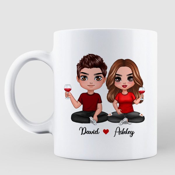 Doll Couple Sitting Anniversary Date Calendar Personalized Mug - Gift For Couple - Gift For Him - Gift For Her Doll Couple Sitting Anniversary Date Calendar Personalized Mug - Gift For Couple - Gift For Him - Gift For Her