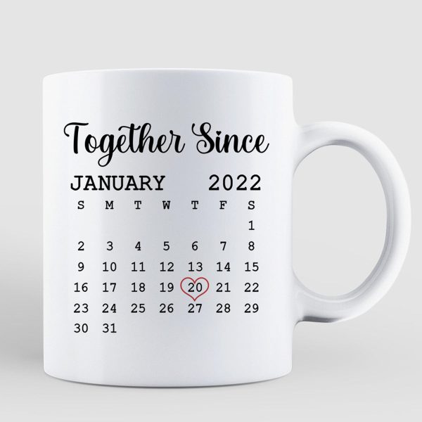 Doll Couple Sitting Anniversary Date Calendar Personalized Mug - Gift For Couple - Gift For Him - Gift For Her Doll Couple Sitting Anniversary Date Calendar Personalized Mug - Gift For Couple - Gift For Him - Gift For Her