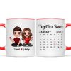 Doll Couple Sitting Anniversary Date Calendar Personalized Mug - Gift For Couple - Gift For Him - Gift For Her Doll Couple Sitting Anniversary Date Calendar Personalized Mug - Gift For Couple - Gift For Him - Gift For Her