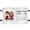 Doll Couple Sitting Anniversary Date Calendar Personalized Mug - Gift For Couple - Gift For Him - Gift For Her Doll Couple Sitting Anniversary Date Calendar Personalized Mug - Gift For Couple - Gift For Him - Gift For Her
