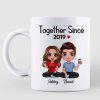 Doll Couple Sitting Anniversary Gift Personalized Mug Doll Couple Sitting Anniversary Gift Personalized Mug