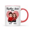 Doll Couple Sitting Embracing Personalized Mug