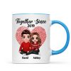 Doll Couple Sitting Embracing Personalized Mug