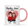 Doll Couple Sitting Embracing Personalized Mug