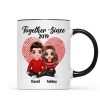 Doll Couple Sitting Embracing Personalized Mug