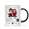 Doll Couple Sitting Favorite Song Scannable QR Code Personalized Mug