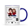 Doll Couple Sitting Favorite Song Scannable QR Code Personalized Mug