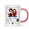 Doll Couple Sitting Favorite Song Scannable QR Code Personalized Mug