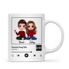 Doll Couple Sitting Favorite Song Scannable QR Code Personalized Mug
