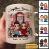 Doll Couple Sitting Front Porch Personalized Mug Doll Couple Sitting Front Porch Personalized Mug