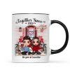 Doll Couple Sitting Front Porch Personalized Mug Doll Couple Sitting Front Porch Personalized Mug