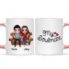 Doll Couple Sitting On Sofa Personalized Mug