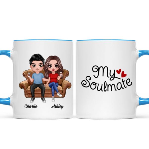 Doll Couple Sitting On Sofa Personalized Mug