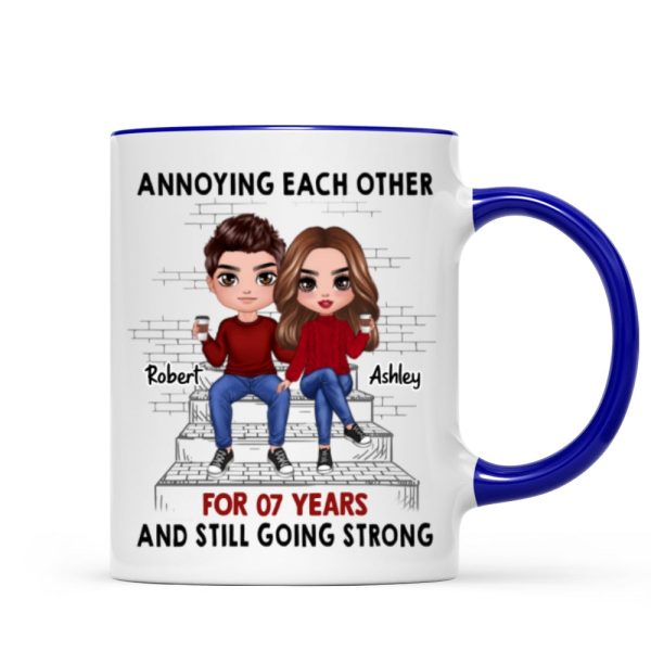 Doll Couple Sitting On Stair Personalized Mug Doll Couple Sitting On Stair Personalized Mug