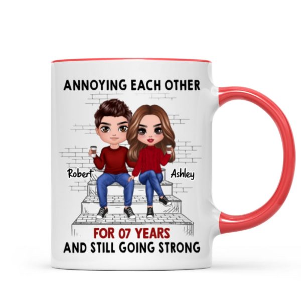 Doll Couple Sitting On Stair Personalized Mug Doll Couple Sitting On Stair Personalized Mug
