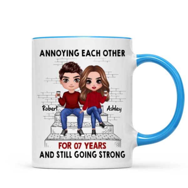 Doll Couple Sitting On Stair Personalized Mug Doll Couple Sitting On Stair Personalized Mug