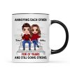 Doll Couple Sitting On Stair Personalized Mug Doll Couple Sitting On Stair Personalized Mug