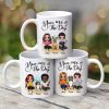 Doll Couple Sitting On The Beach With Dogs Personalized Mug